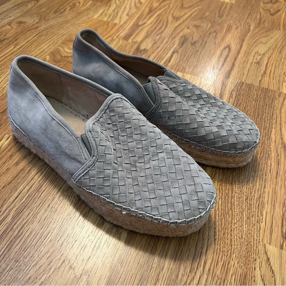 Grayish blue Woven Espadrilles Platforms